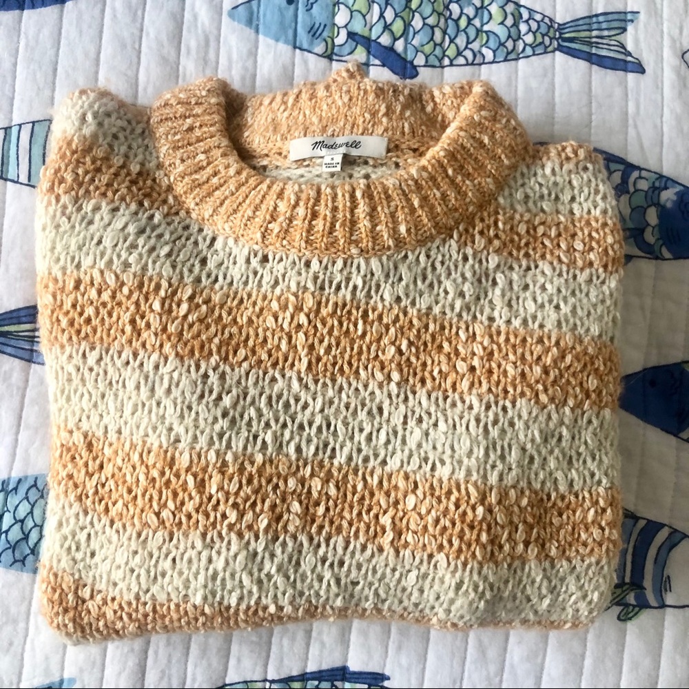 MADEWELL golden/white striped sweater